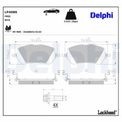 DELPHI LP4086 — Колодки тормозные дисковые