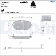 DELPHI LP5046EV — Колодки тормозные дисковые