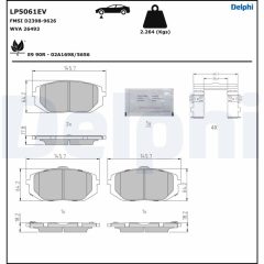 DELPHI LP5061EV — Колодки тормозные дисковые