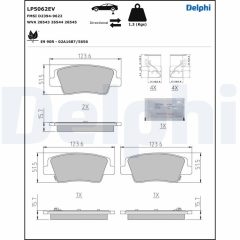 DELPHI LP5062EV — Колодки тормозные дисковые