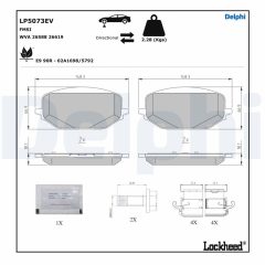 DELPHI LP5073EV — Колодки тормозные дисковые