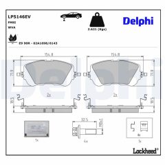DELPHI LP5146EV — Колодки тормозные дисковые