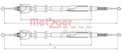METZGER 10.5235 — Трос ручного тормоза