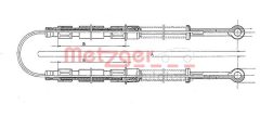METZGER 12.102E — Трос ручного тормоза