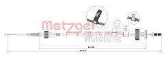 METZGER 1E.LR003 — Трос ручного тормоза